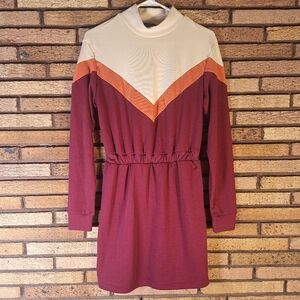 Bershka Small Retro Colorblock Sweatshirt Dress